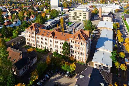 Luftbild mit allen Gebäuden des Campus Minden